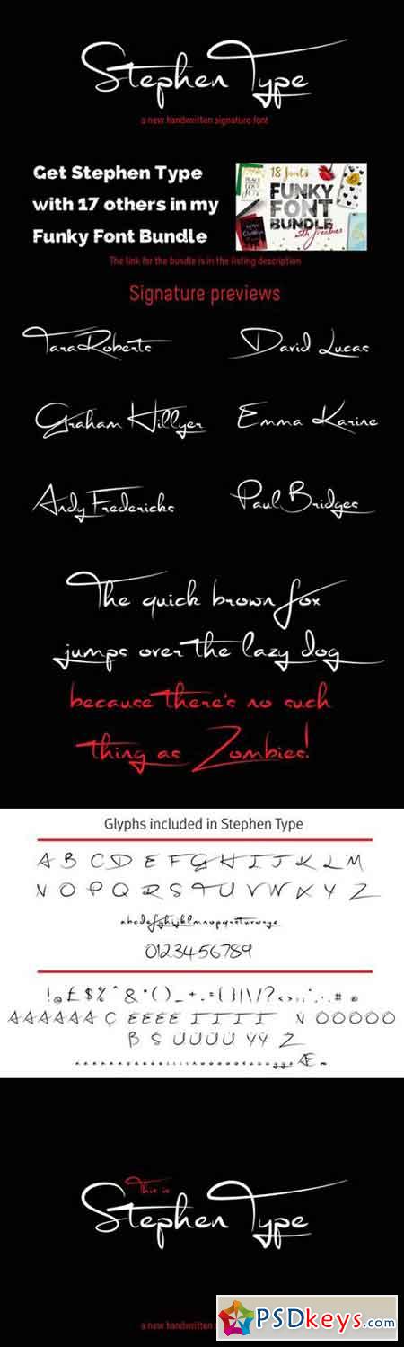 Signature font - Stephen Type - logo 233632