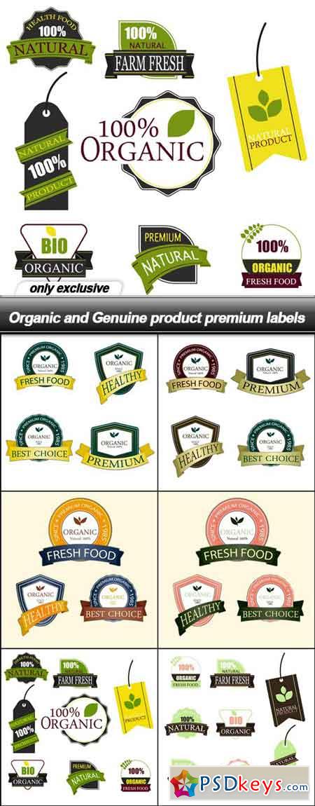 Organic and Genuine product premium labels - 6 EPS