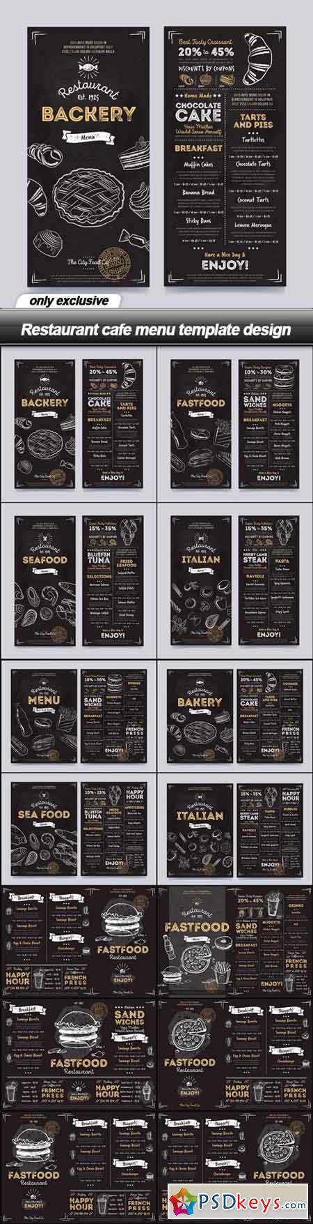 Restaurant cafe menu template design - 14 EPS » Free Download Photoshop ...