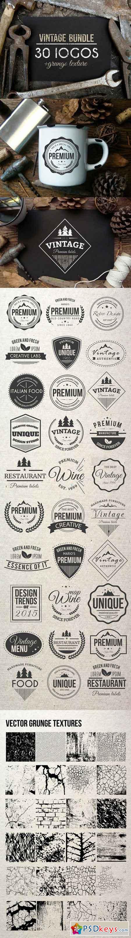 30 Vintage Logos + BONUS 957996