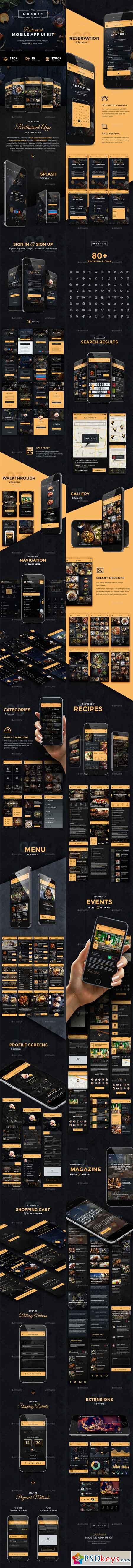 Mosher - Restaurant Mobile App UI Kit 17807658