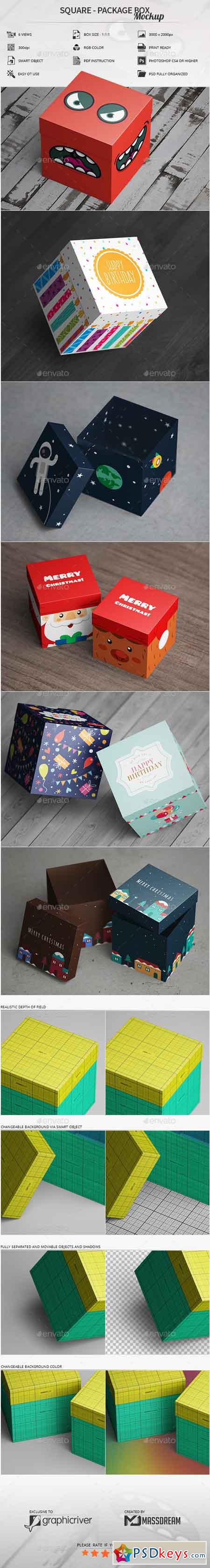 Square - Package Box Mockup 16435967