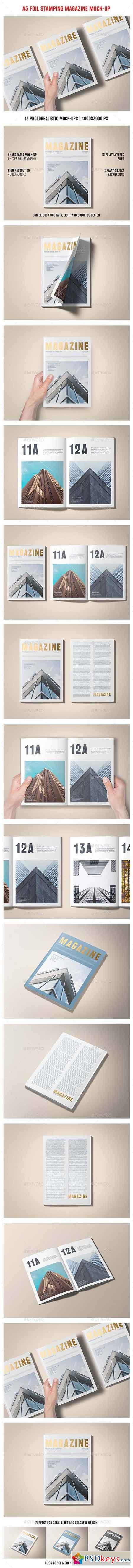 A5 Foil Stamping Magazine Mock-Up 17359133