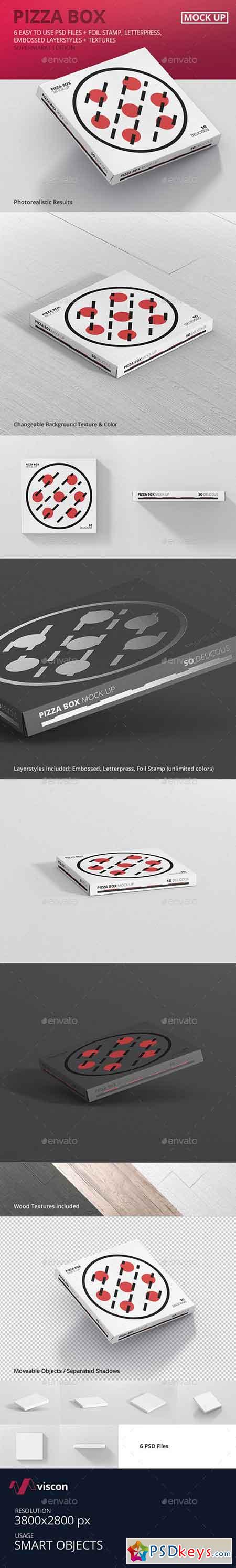 Pizza Box Mock-Up - Supermarket Edition 16323354
