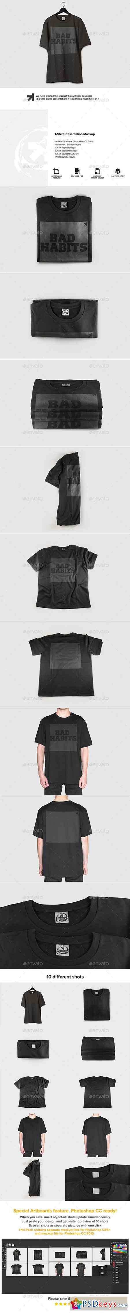 Download Black T-Shirt Presentation Mockup 16726206 » Free Download ...