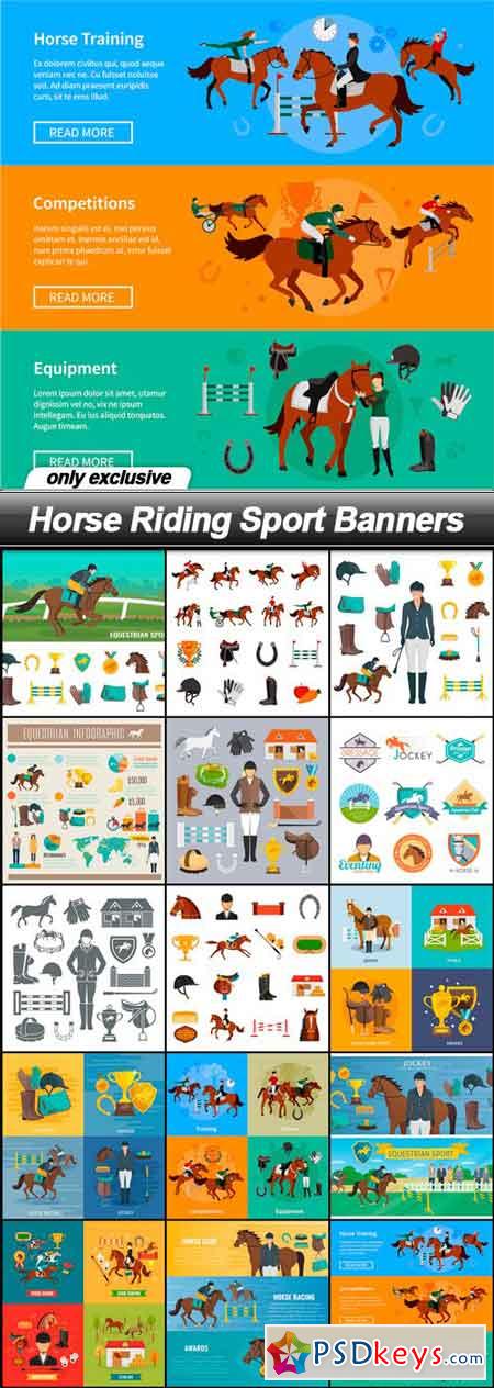 Horse Riding Sport Banners - 15 EPS