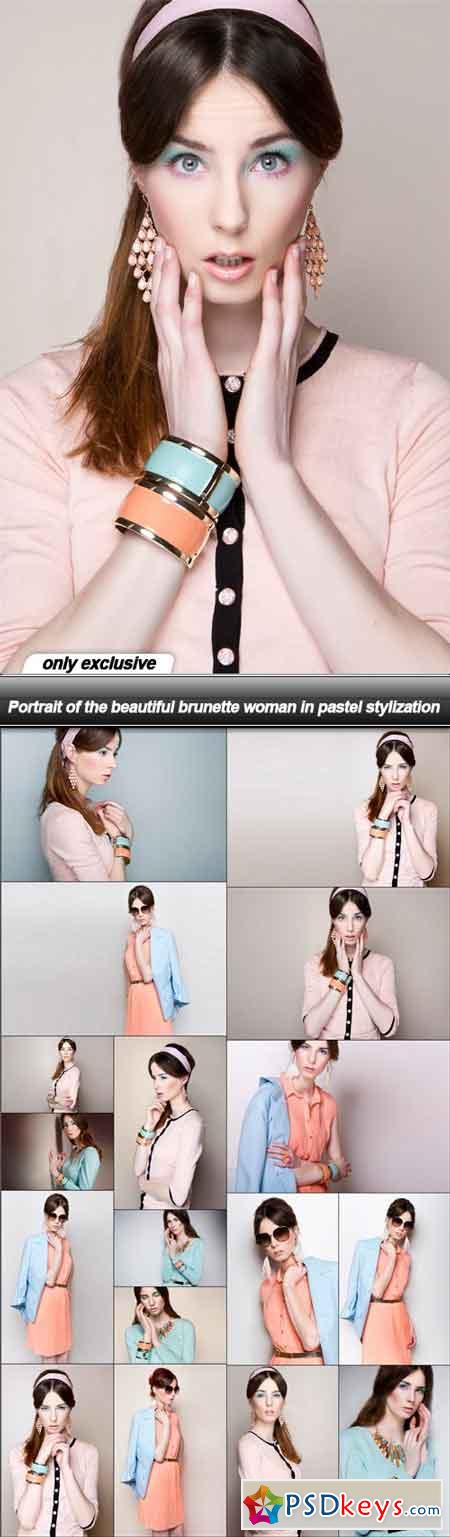 Portrait of the beautiful brunette woman in pastel stylization - 18 UHQ JPEG