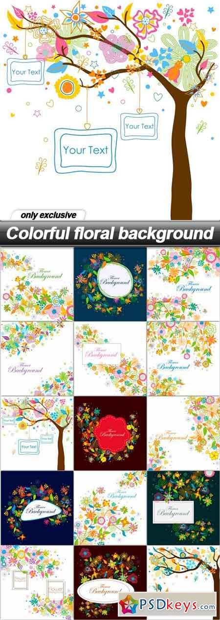 Colorful floral background - 15 EPS