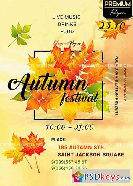 Autumn Fest V7 Premium PSD Template + Facebook cover