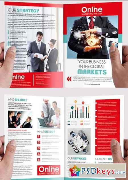 Marketing V1 Premium Bi-Fold PSD Brochure Template