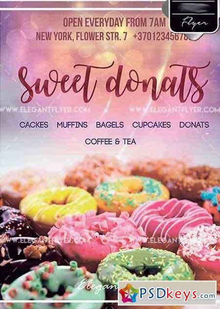 Sweet Donats V5 PSD Template + Facebook cover