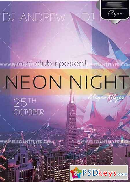 Neon Night V2 PSD Template + Facebook cover
