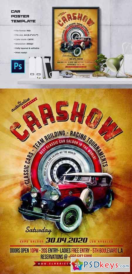 Car Show Flyer Poster Template 960272
