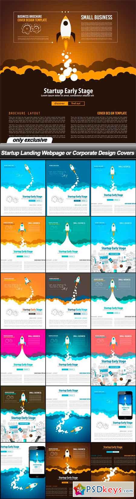 Startup Landing Webpage or Corporate Design Covers - 18 EPS