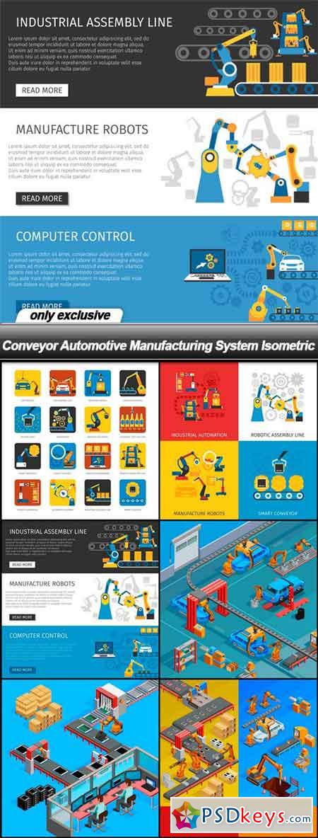 Conveyor Automotive Manufacturing System Isometric - 6 EPS