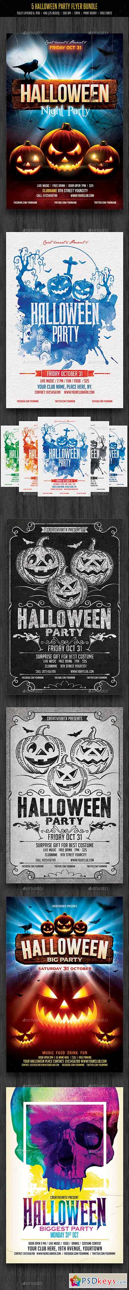 Halloween Party Flyer Bundle 18098896
