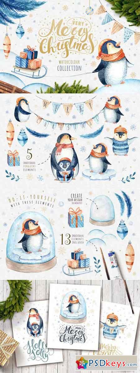 Watercolour penguins 976219