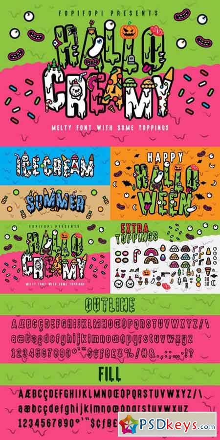 Hello Creamy Font + Toppings 985217