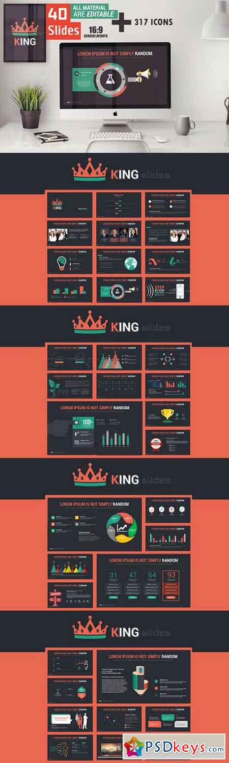 King PowerPoint Template 959633