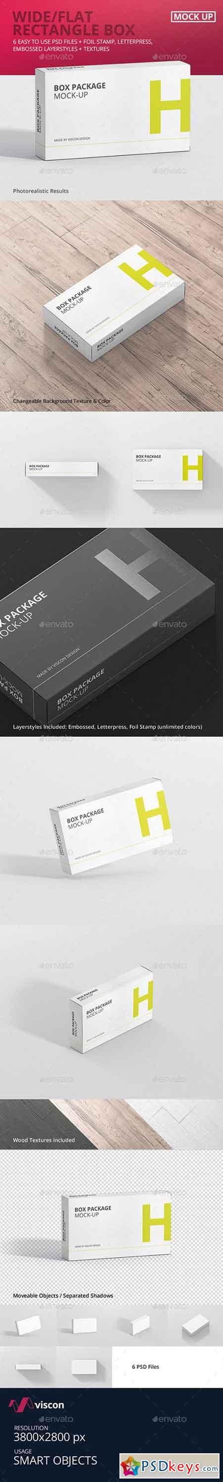 Package Box Mock-Up - Wide Flat Rectangle 16930613
