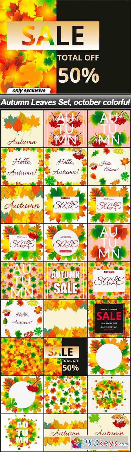 Autumn Leaves Set, october colorful - 27 EPS