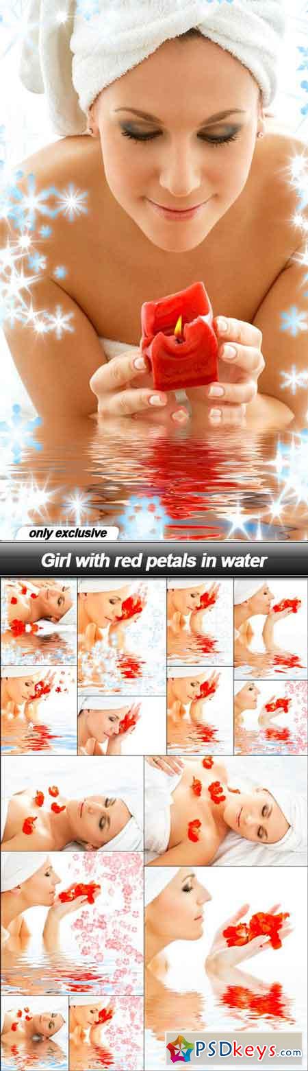 Girl with red petals in water - 15 UHQ JPEG