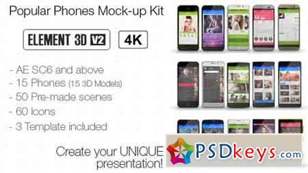 Popular Phones Mock-up Kit 13642951 - After Effects Projects