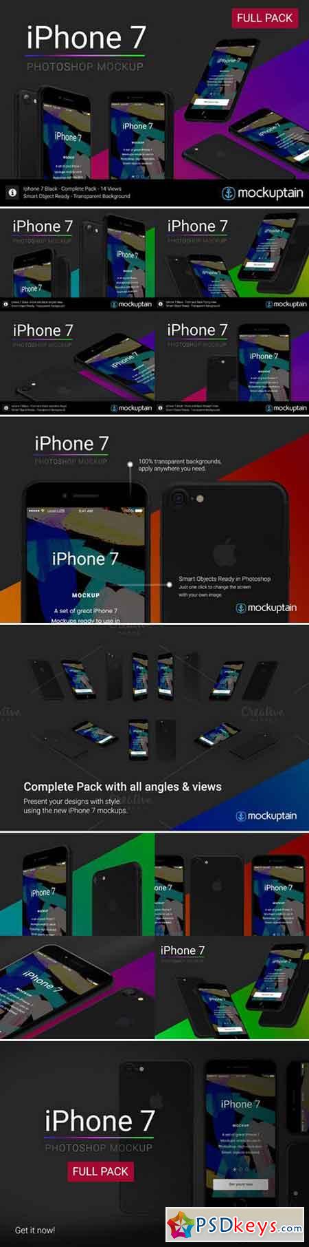Iphone 7 Mockup Black Full Pack 977509