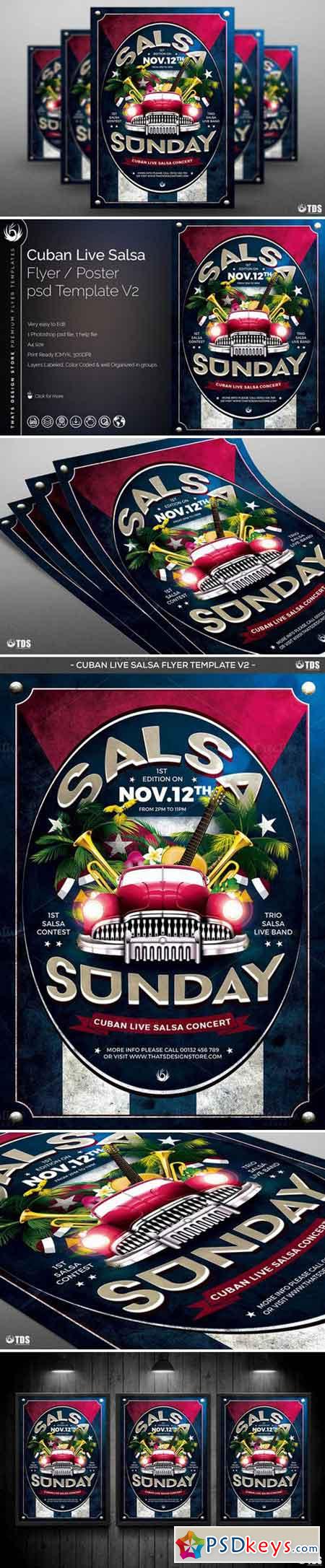 Cuban Live Salsa Flyer Template V2 871493