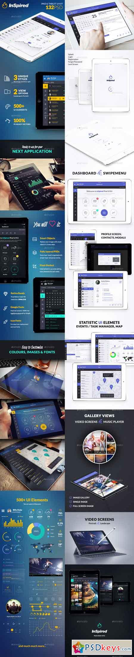 InSpired - iPad & Tablet App Design UI Kit 13045986