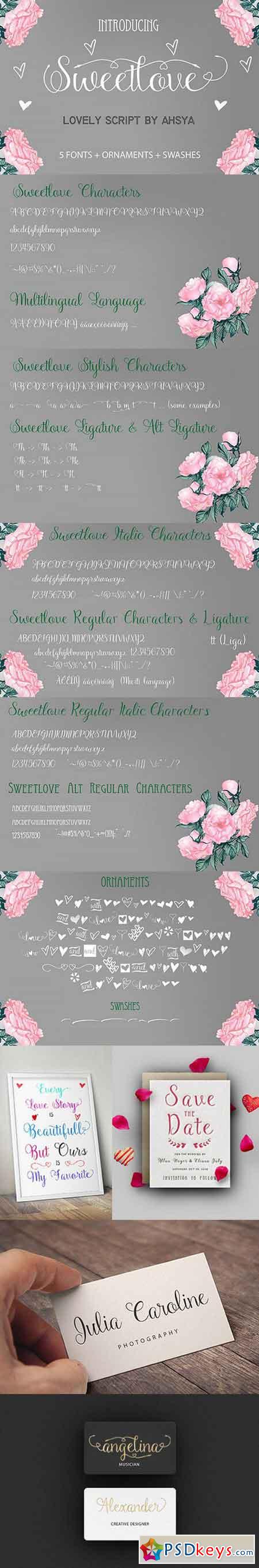 Sweetlove (Font Family + Bonus) 997013