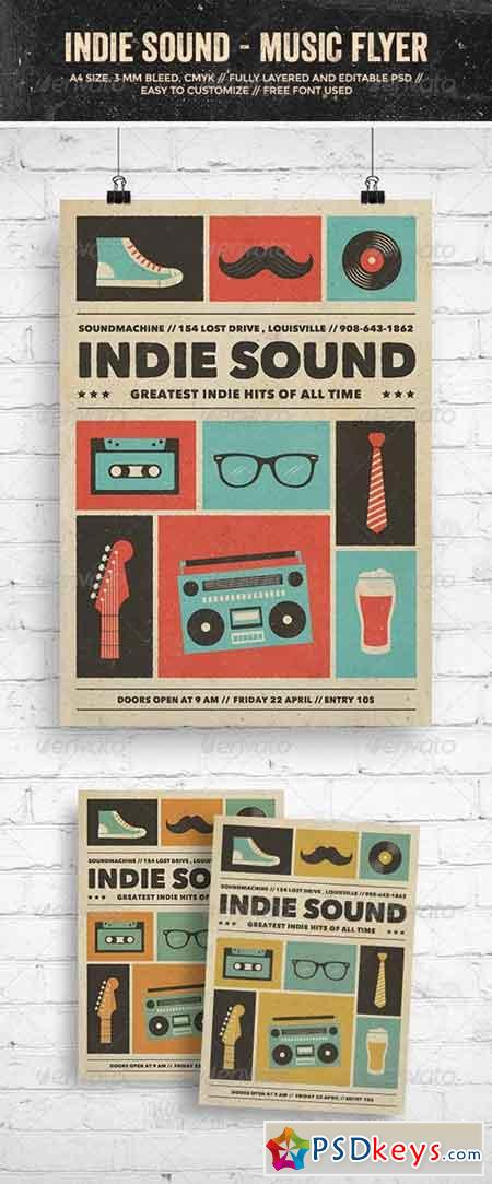 Indie Sound - Music Flyer Poster 7907219