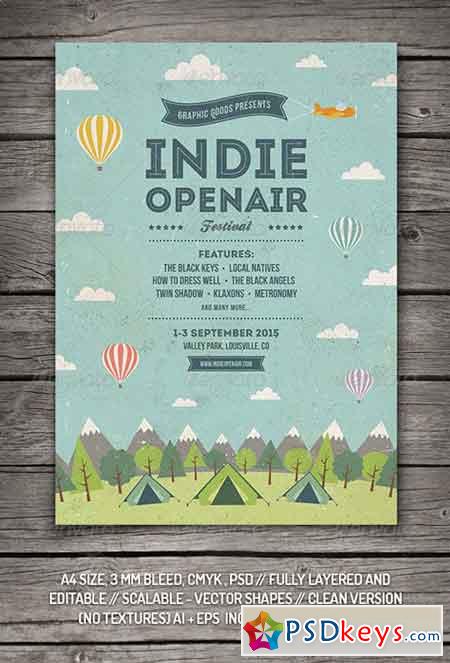 Indie Open-air Festival Flyer Poster 8430907