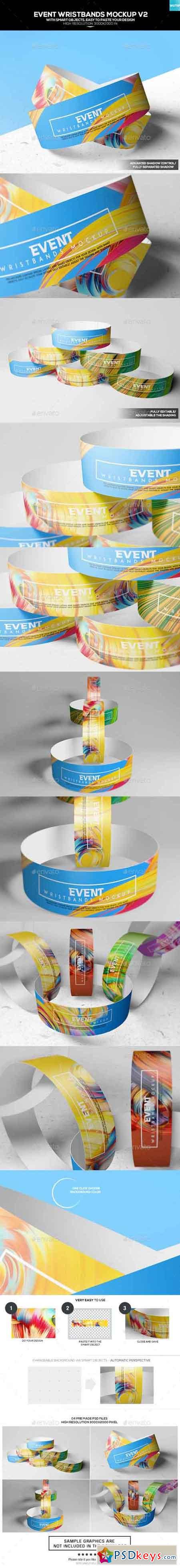 Event Wristbands Mockup V2 18091792