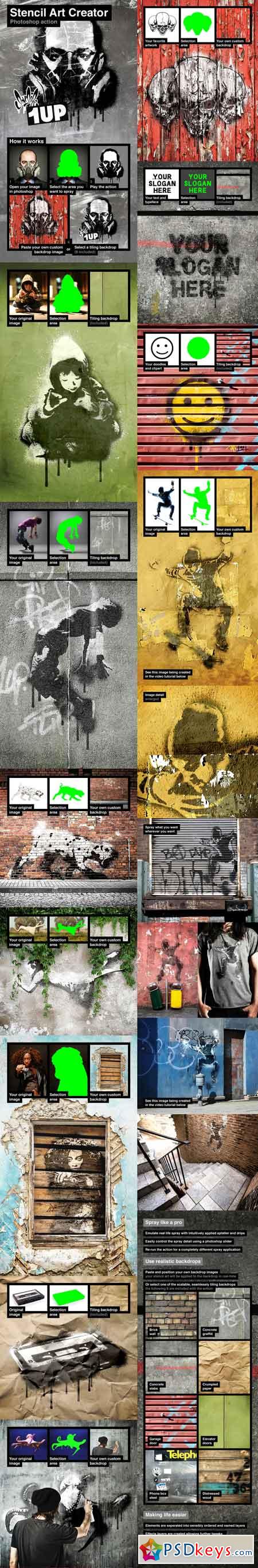 Stencil Art Creator Photoshop Action 18484365