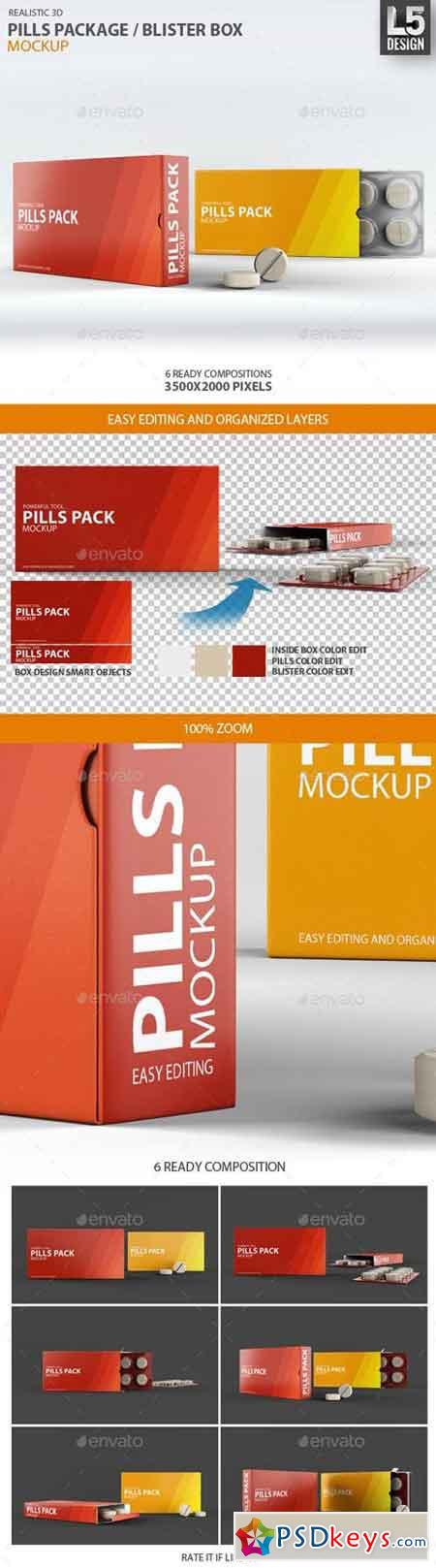 Pills Package Blister Box Mock-up 9268952