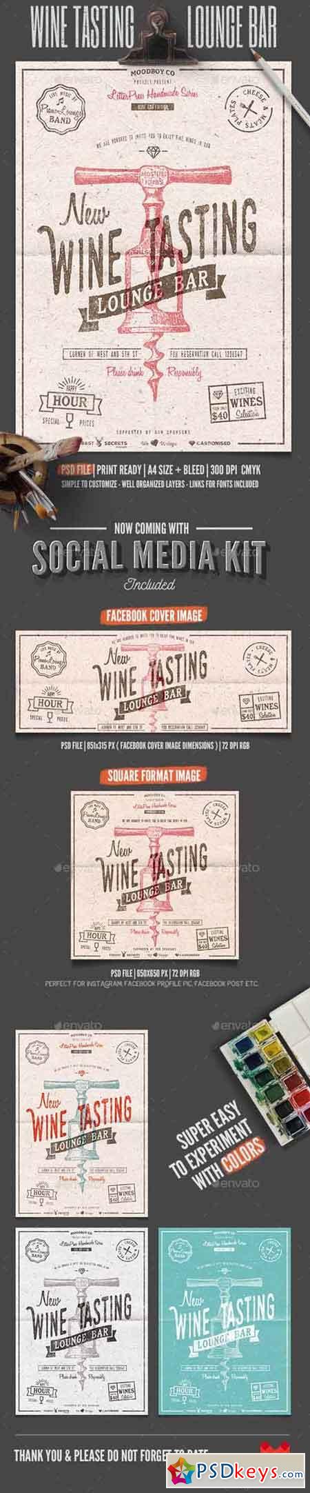 Wine Tasting Lounge Flyer Poster 11985596