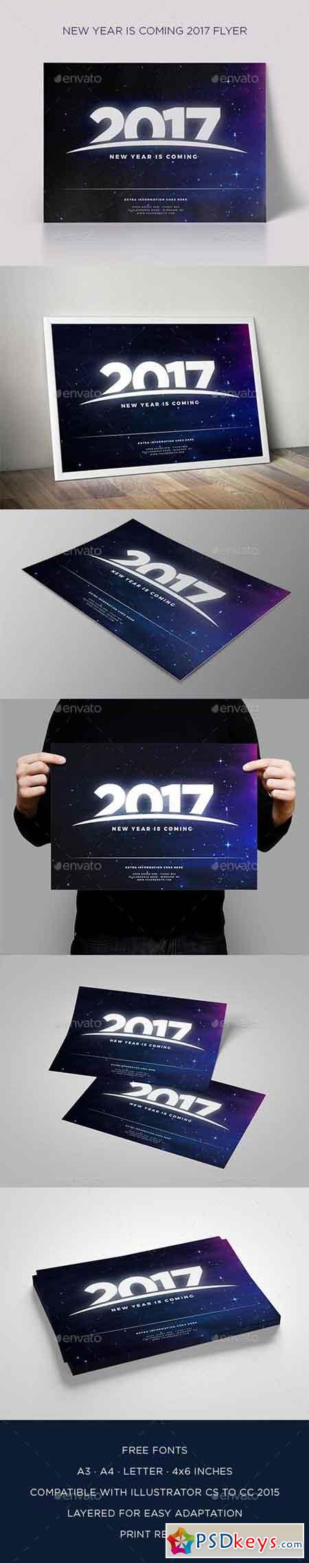 New Year Coming 2017 Flyer 18274189