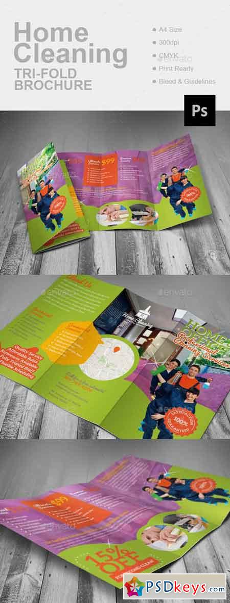 Home Cleaning Tri-Fold Brochure 13576136