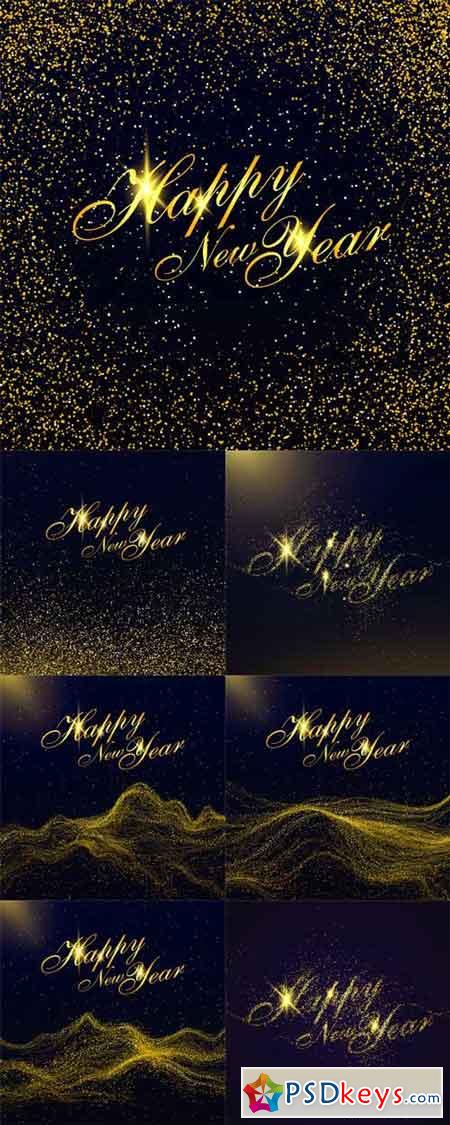 Vector Set - Background gold composition can be used for New Years greeting cards