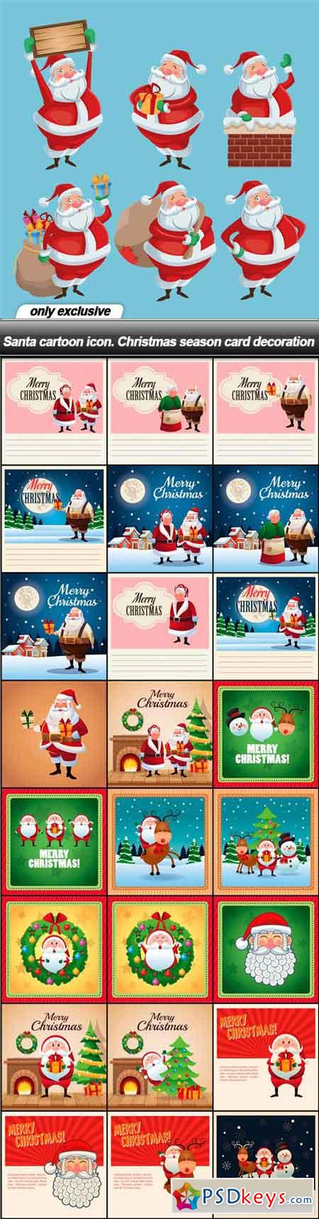 Santa cartoon icon. Christmas season card decoration - 25 EPS