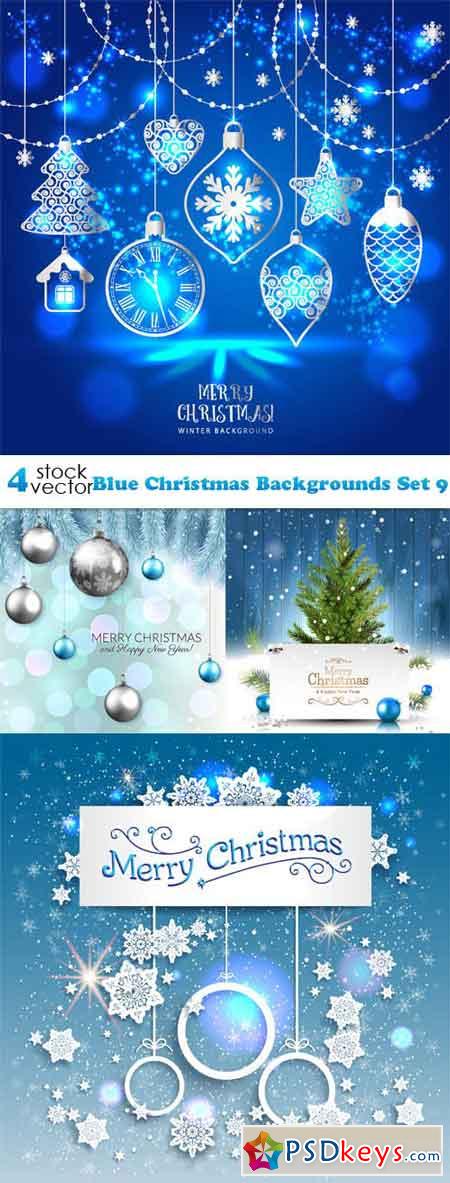 Vectors - Blue Christmas Backgrounds Set 9