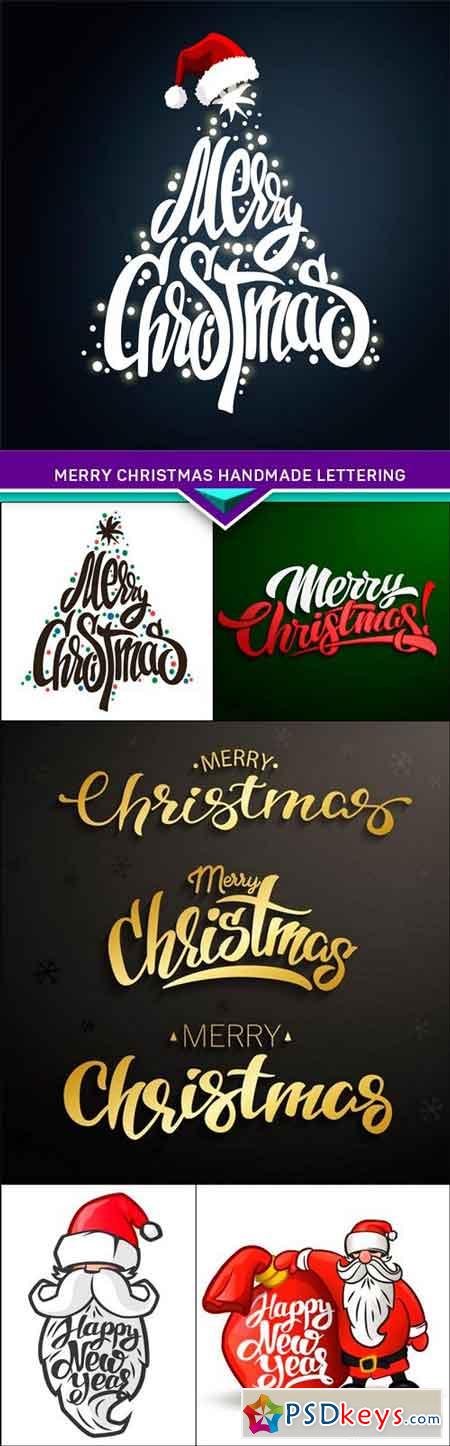 Merry Christmas handmade lettering 6X EPS