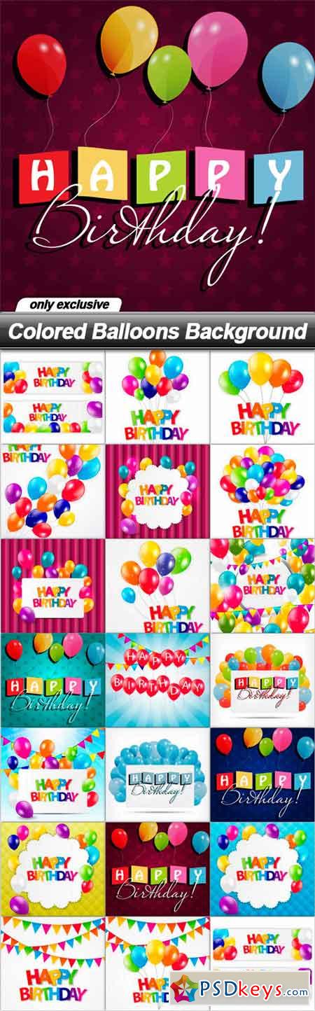 Colored Balloons Background - 20 EPS