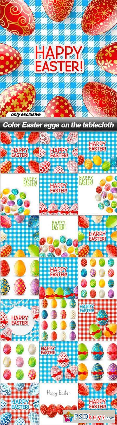 Color Easter eggs on the tablecloth - 20 EPS