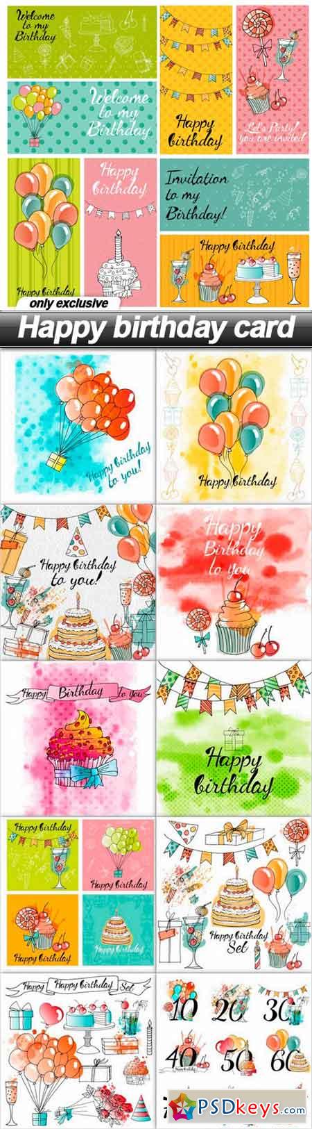 Happy birthday card - 11 EPS