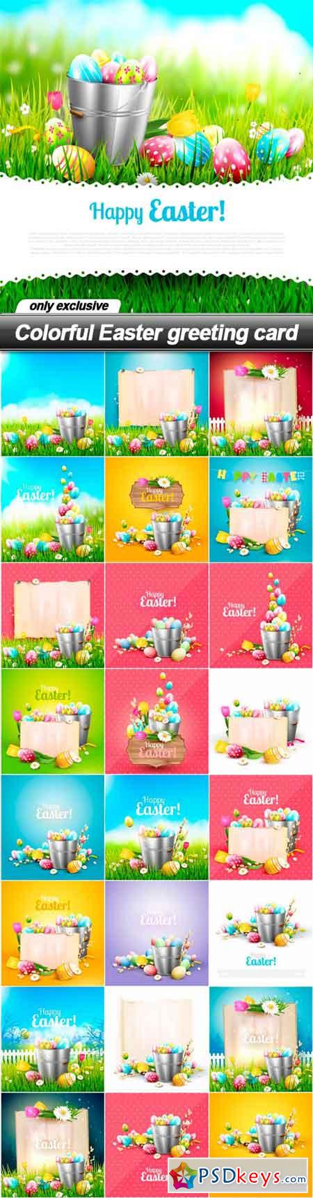 Colorful Easter greeting card - 25 EPS