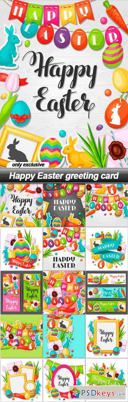 Happy Easter greeting card - 16 EPS