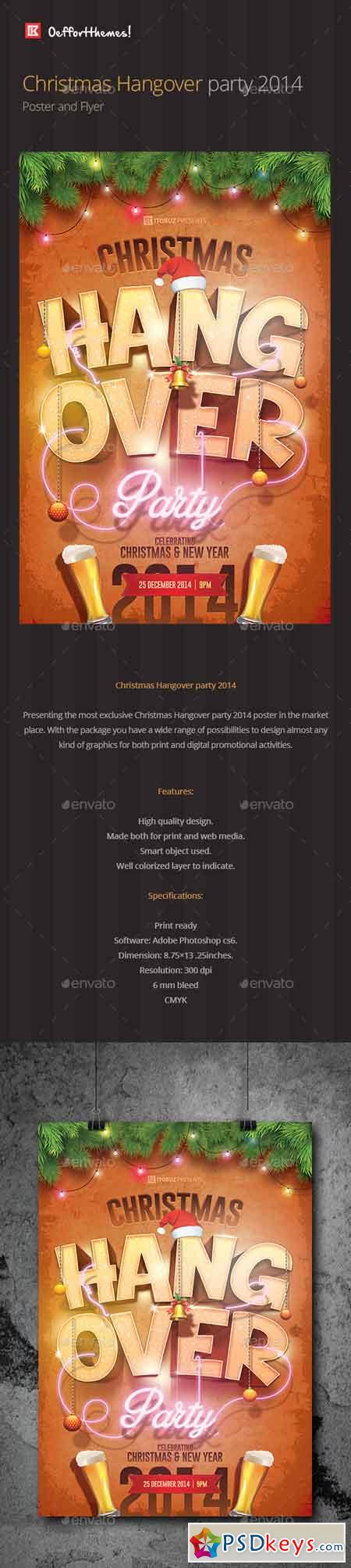 Christmas Hangover Party Poster and Flyer 9656756