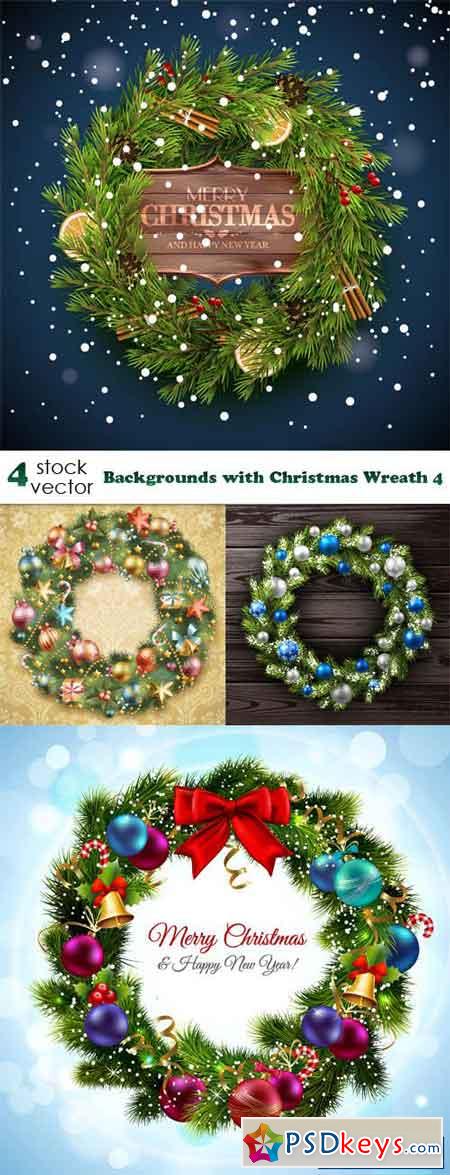 Backgrounds with Christmas Wreath 4